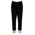 Load image into Gallery viewer, Burberry Black Crystal Fringe Detail Stretch Jersey Leggings