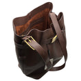 Load image into Gallery viewer, Elleme Brown Grained Leather Shoulder Bag with Brushed Gold Hardware