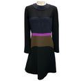 Load image into Gallery viewer, Marni Navy / Olive / Magenta Colorblock Midi Dress
