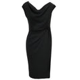 Load image into Gallery viewer, Alexandre Vauthier Black Draped Gathered Crepe Midi Dress