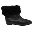 Load image into Gallery viewer, Mansur Gavriel Black Shearling Trimmed Flat Leather Ankle Boots