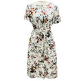 Load image into Gallery viewer, Erdem White Multi Floral Printed Short Sleeved Denim Midi Hannah Dress