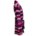 Load image into Gallery viewer, The Elder Statesman Magenta / Pink Multi Striped Cashmere Knit Long Cardigan Sweater with Belt