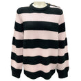 Load image into Gallery viewer, Barrie x Sofia Coppola Pink / Black Striped Cashmere Knit Sweater