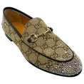 Load image into Gallery viewer, Gucci GG Logo Canvas Jordaan Embellished Loafers