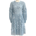 Load image into Gallery viewer, Erdem Light Blue Silk Floral Applique Dress