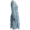 Load image into Gallery viewer, Erdem Light Blue Silk Floral Applique Dress