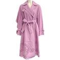 Load image into Gallery viewer, Muveil Lavender Cotton / Linen Trench Coat with Belt