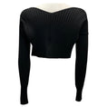 Load image into Gallery viewer, Jacquemus Black / Gold Script Nameplate Detail Cropped Ribbed Knit Sweater