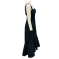 Load image into Gallery viewer, Johanna Ortiz Navy / Black Rito Ancestral Ruffled Hem Midi Cocktail Dress