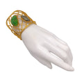 Load image into Gallery viewer, Alexis Bittar Green Stone Gold Wire Wide Cuff Bracelet