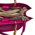Load image into Gallery viewer, Gucci Bright Bougainvillea Pebbled Calfskin Large Bamboo Shopper Tote