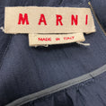 Load image into Gallery viewer, Marni Navy Blue Cap Sleeved Raw Edge Midi Cocktail Dress
