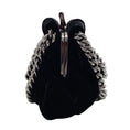 Load image into Gallery viewer, Christian Louboutin Black Velvet Satchel with Silver Chain Handles
