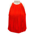 Load image into Gallery viewer, David Koma Orange Fringe Trim Detail Neckline Halter Top