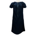 Load image into Gallery viewer, Marni Navy Blue Cap Sleeved Raw Edge Midi Cocktail Dress