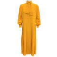 Load image into Gallery viewer, Celine Yellow Silk Pleated Dress with Polka Dots
