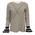 Load image into Gallery viewer, R13 Black / Ivoy Striped Long Sleeve Tee with Bell Sleeves