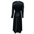 Load image into Gallery viewer, Alejandra Alonso Rojas Black Ruffled Long Sleeved Silk Midi Cocktail Dress