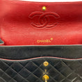 Load image into Gallery viewer, Chanel Vintage 1980's Black Leather Classic Square Double Flap Bag