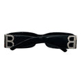 Load image into Gallery viewer, Balenciaga Black / Silver Crystal Embellished BB Logo Rectangular Shape Acetate Narrow Dynasty Sunglasses