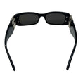 Load image into Gallery viewer, Balenciaga Black / Silver Crystal Embellished BB Logo Rectangular Shape Acetate Narrow Dynasty Sunglasses