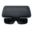 Load image into Gallery viewer, Balenciaga Black / Silver Crystal Embellished BB Logo Rectangular Shape Acetate Narrow Dynasty Sunglasses
