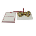 Load image into Gallery viewer, Carolina Herrera Gold Molded Heart Stud Embellished Clip On Earrings