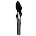 Load image into Gallery viewer, Missoni Black Shimmer Knit Top and Black / White / Silver Metallic Sequined Knit Maxi Skirt