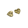 Load image into Gallery viewer, Carolina Herrera Gold Molded Heart Stud Embellished Clip On Earrings