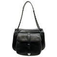 Load image into Gallery viewer, Chanel 2003 Black Leather Mademoiselle Lock Shoulder Bag