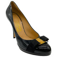Load image into Gallery viewer, Salvatore Ferragamo Black Patent Leather Tina Pumps