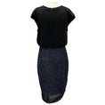 Load image into Gallery viewer, St. John Navy Sequined Metallic Knit Jacket and Dress Suit Set