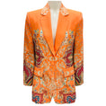 Load image into Gallery viewer, Etro Orange Multi Paisley Printed One Button Blazer