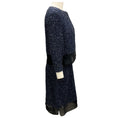 Load image into Gallery viewer, St. John Navy Sequined Metallic Knit Jacket and Dress Suit Set
