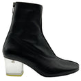 Load image into Gallery viewer, Ritch Erani Black Leather Booties with Lucite Heel