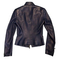 Load image into Gallery viewer, Alaia Navy Blue Full Zip Lambskin Leather Jacket
