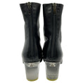 Load image into Gallery viewer, Ritch Erani Black Leather Booties with Lucite Heel