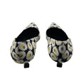 Load image into Gallery viewer, Manolo Blahnik Black / White / Yellow Daisy Print Pointed Toe Canvas Pumps