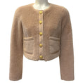 Load image into Gallery viewer, Love Shack Fancy Honey Faux Shearling Cropped Jacket