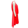 Load image into Gallery viewer, Lanvin Coral Draped Sleeveless Jersey Midi Dress