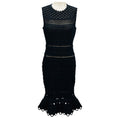 Load image into Gallery viewer, Alexander McQueen Black Sleeveless Crochet Knit Midi Cocktail Dress