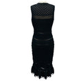 Load image into Gallery viewer, Alexander McQueen Black Sleeveless Crochet Knit Midi Cocktail Dress