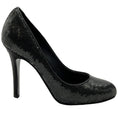 Load image into Gallery viewer, Chanel Black Sequined Pumps With Logo Heel