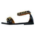 Load image into Gallery viewer, Stella McCartney Black / Silver / Gold Falabella Two Tone Chain Embellished Sandals