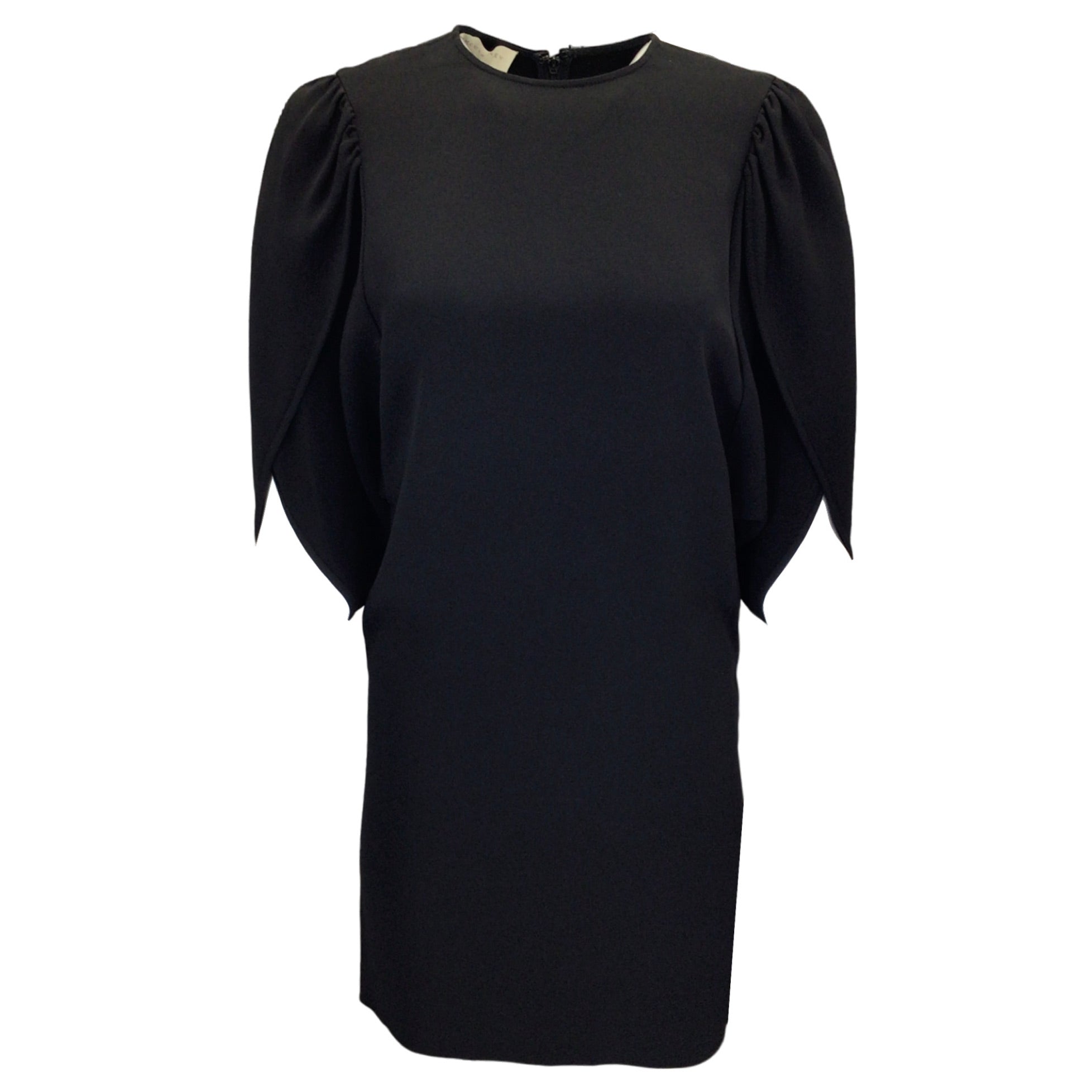 Stella McCartney Black Short Sleeved Viscose Crepe Dress