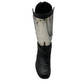 Load image into Gallery viewer, Chanel Black / Silver Metal Plaque Leather Biker Boots
