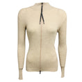 Load image into Gallery viewer, Brunello Cucinelli Beige / Gold Metallic Shimmer Long Sleeved Zipped Top