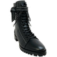 Load image into Gallery viewer, Alexandre Birman Black Studded Lace Up Evelyn Flat Boots