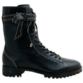 Load image into Gallery viewer, Alexandre Birman Black Studded Lace Up Evelyn Flat Boots